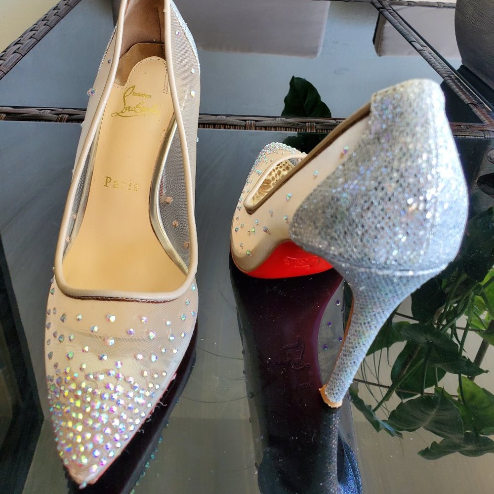 Christian Louboutin 100mm  Follies Strass  Size 38